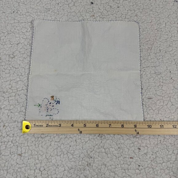 Vintage Floral handkerchiefs Flowers Cross Stitch Look Cottagecore Farmhouse - Picture 6 of 7